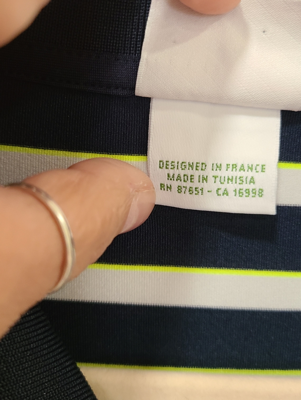 Lacoste Golf Shirt Blue and Neon Green Striped Size 7/XL - Picture 10 of 16